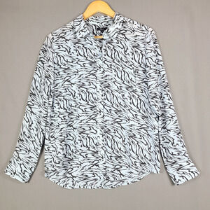 Rails Kate Silk Powder Blue Marbled Tiger Button Up Abstract Animal Print Size S